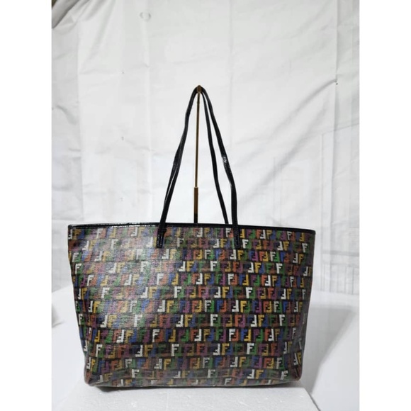 Authentic Fendi Multicolored Zucca Coated Canvas Large Roll Tote Bag - Picture 1 of 15